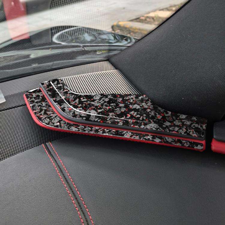 6pcs/Set Forged Gold Foil Carbon Fiber Car Inside A-pillar Horn Decorative Sticker for Chevrolet ...