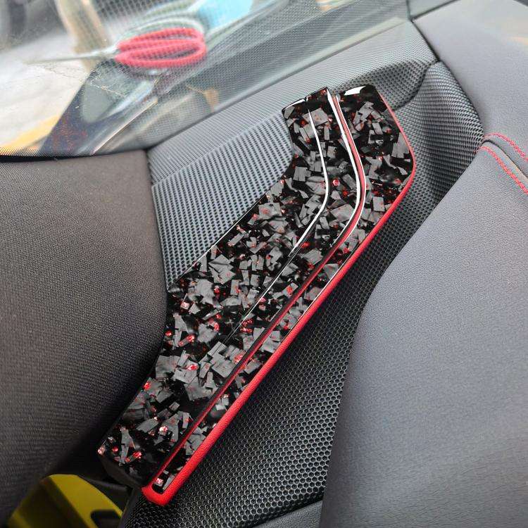 6pcs/Set Forged Gold Foil Carbon Fiber Car Inside A-pillar Horn Decorative Sticker for Chevrolet ...