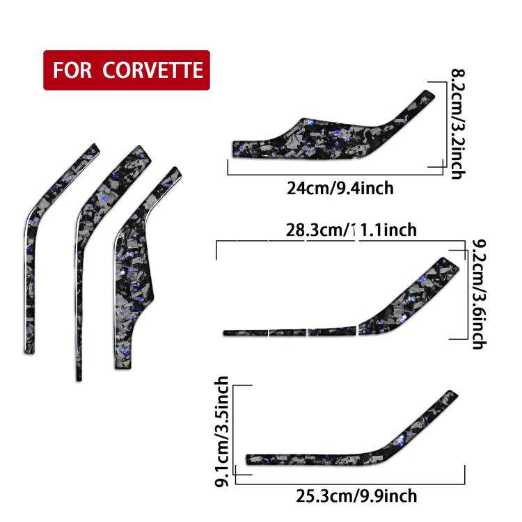 6pcs/Set Forged Gold Foil Carbon Fiber Car Inside A-pillar Horn Decorative Sticker for Chevrolet ...