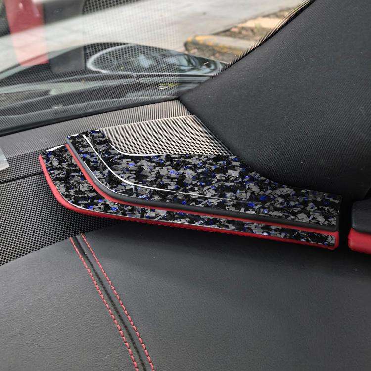 6pcs/Set Forged Gold Foil Carbon Fiber Car Inside A-pillar Horn Decorative Sticker for Chevrolet ...
