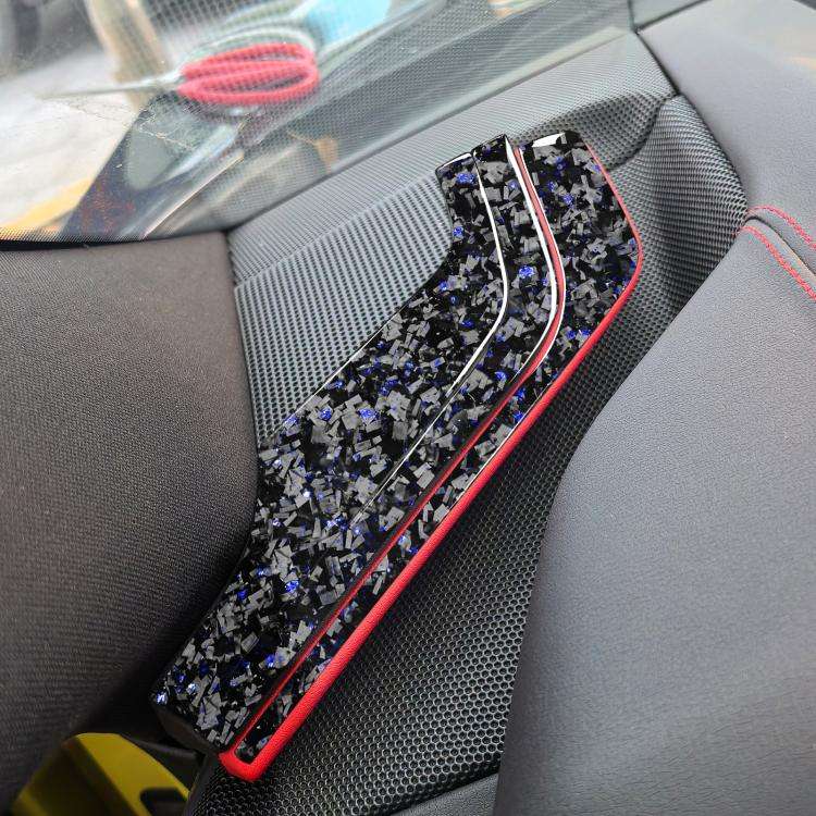 6pcs/Set Forged Gold Foil Carbon Fiber Car Inside A-pillar Horn Decorative Sticker for Chevrolet ...