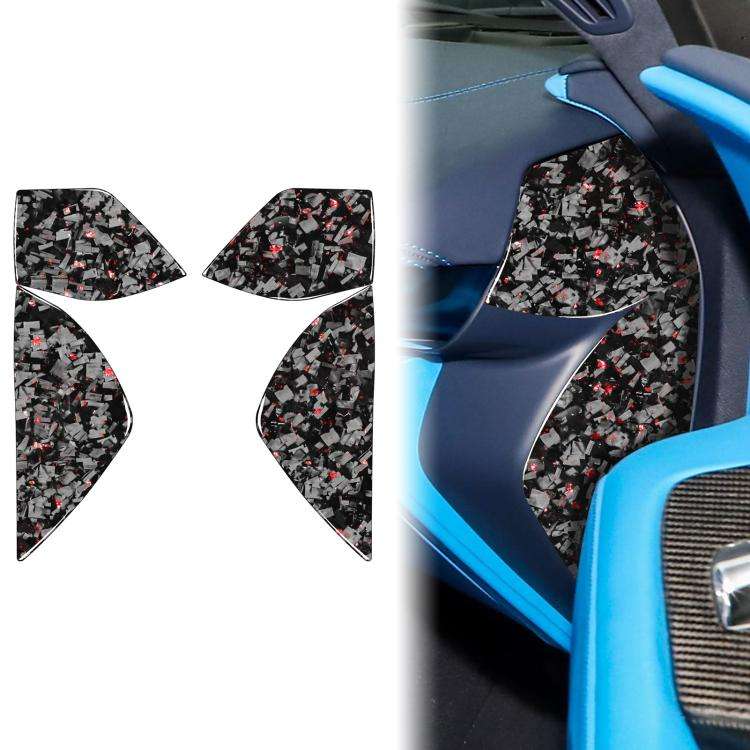 4pcs/Set Forged Gold Foil Carbon Fiber Car Front Slot Decorative Sticker for Chevrolet Corvette C...
