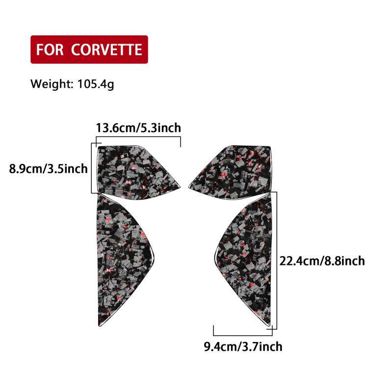 4pcs/Set Forged Gold Foil Carbon Fiber Car Front Slot Decorative Sticker for Chevrolet Corvette C...