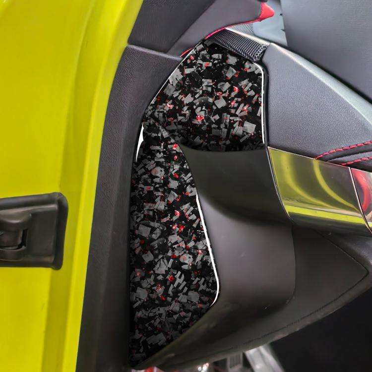 4pcs/Set Forged Gold Foil Carbon Fiber Car Front Slot Decorative Sticker for Chevrolet Corvette C...