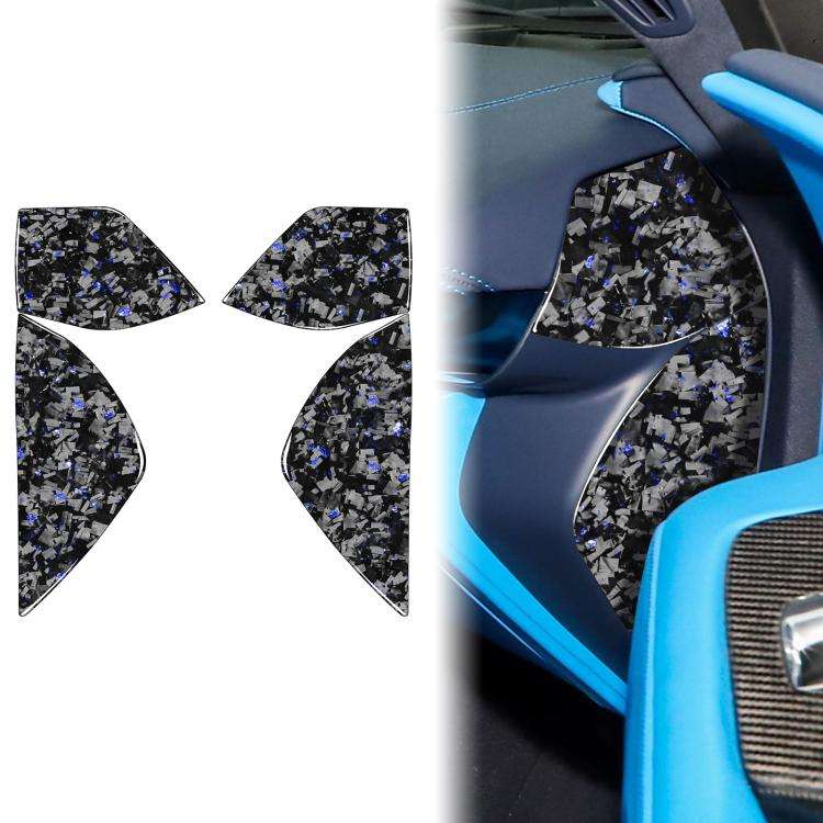 4pcs/Set Forged Gold Foil Carbon Fiber Car Front Slot Decorative Sticker for Chevrolet Corvette C...