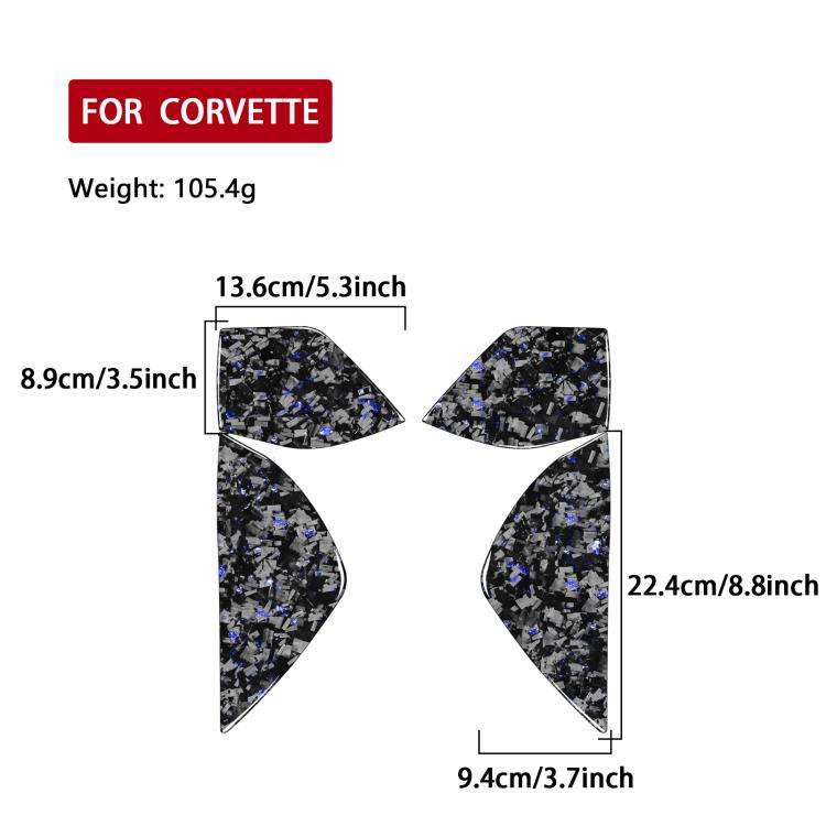 4pcs/Set Forged Gold Foil Carbon Fiber Car Front Slot Decorative Sticker for Chevrolet Corvette C...