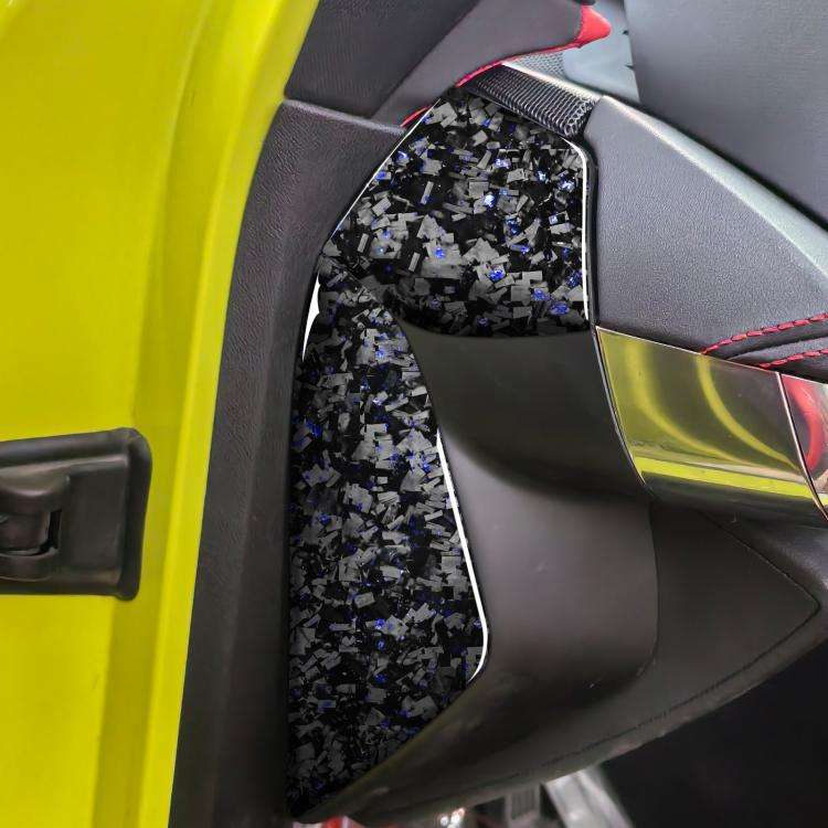 4pcs/Set Forged Gold Foil Carbon Fiber Car Front Slot Decorative Sticker for Chevrolet Corvette C...