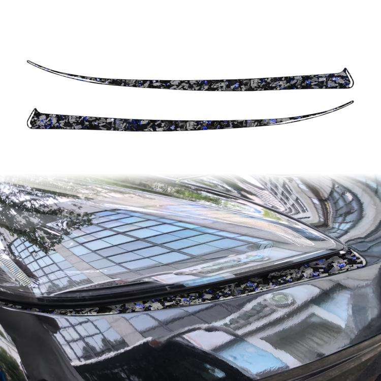 2pcs/Set Forged Gold Foil Carbon Fiber Car Front Light Below Decorative Sticker for Chevrolet Cor...