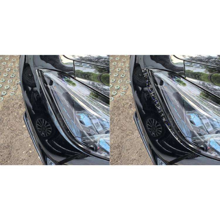 2pcs/Set Forged Gold Foil Carbon Fiber Car Front Light Below Decorative Sticker for Chevrolet Cor...