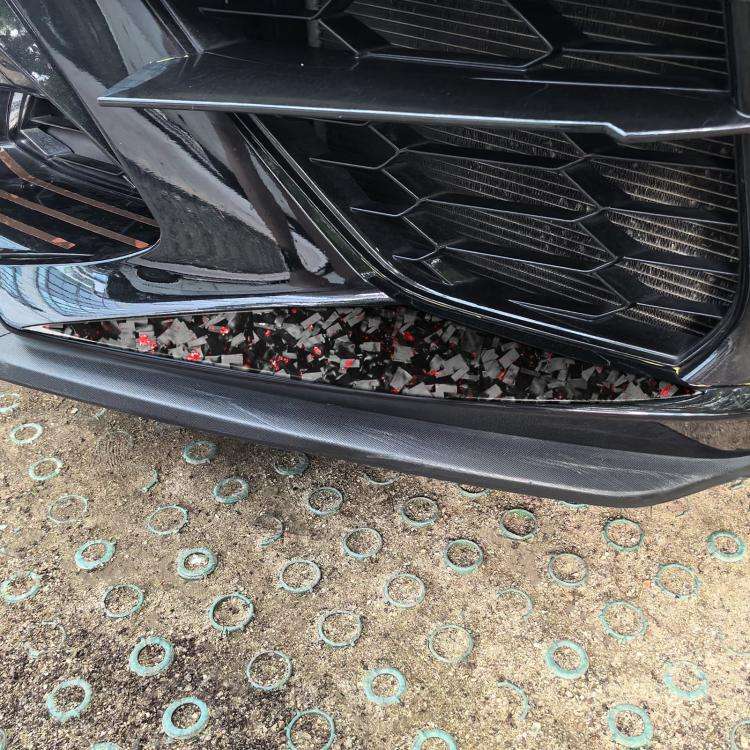 2pcs/Set Forged Gold Foil Carbon Fiber Car Front Bumper Sides Decorative Sticker for Chevrolet Co...