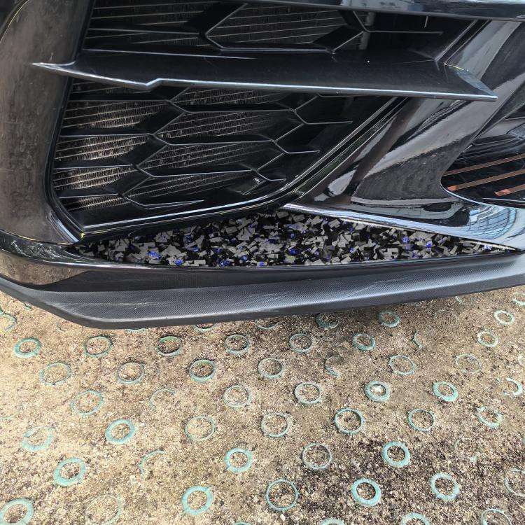 2pcs/Set Forged Gold Foil Carbon Fiber Car Front Bumper Sides Decorative Sticker for Chevrolet Co...