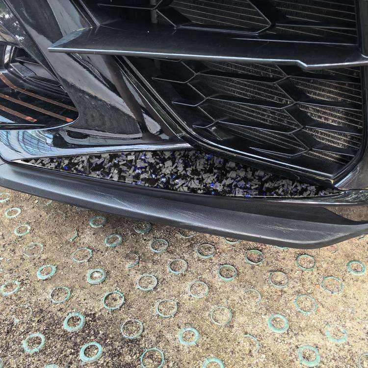 2pcs/Set Forged Gold Foil Carbon Fiber Car Front Bumper Sides Decorative Sticker for Chevrolet Co...