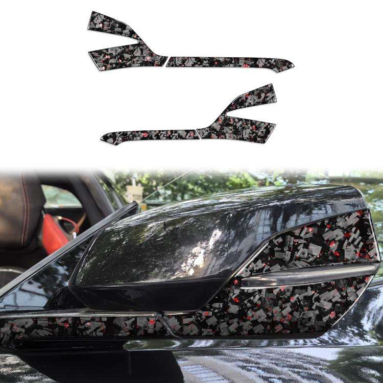4pcs/Set Forged Gold Foil Carbon Fiber Car Rearview Mirror Decorative Sticker for Chevrolet Corve...