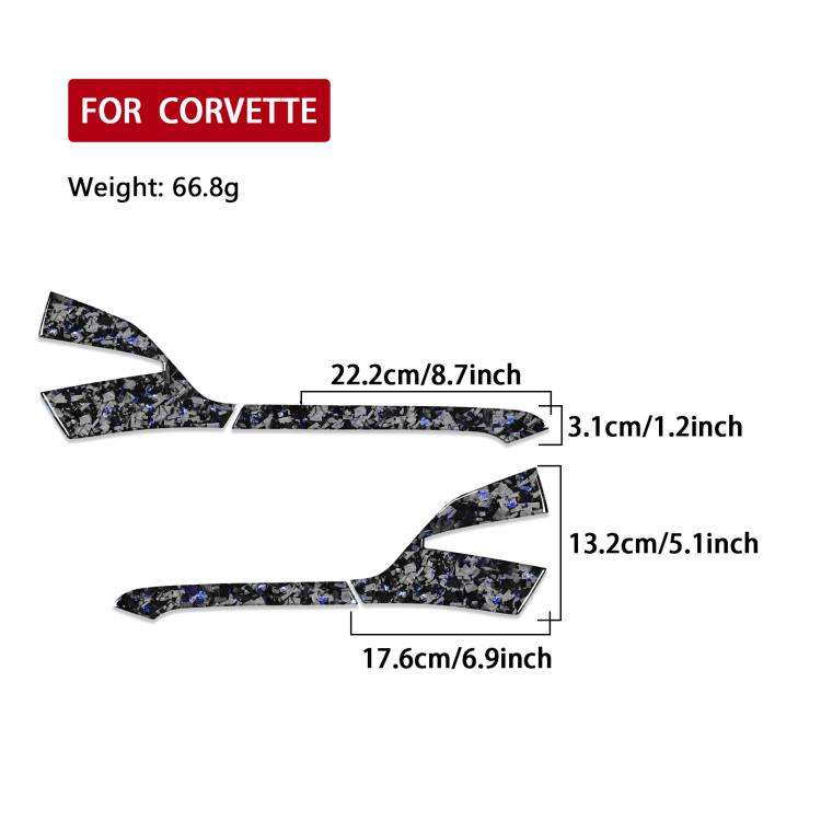 4pcs/Set Forged Gold Foil Carbon Fiber Car Rearview Mirror Decorative Sticker for Chevrolet Corve...