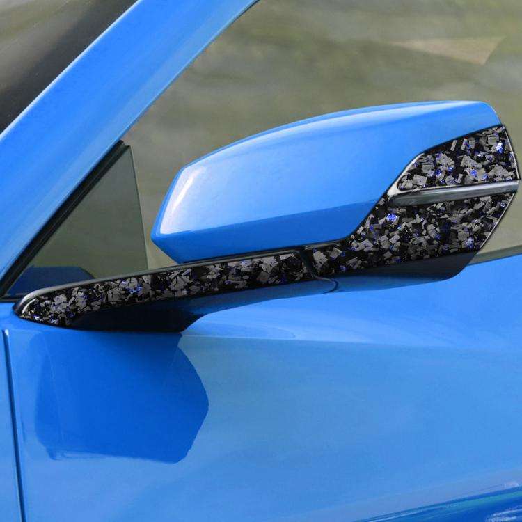 4pcs/Set Forged Gold Foil Carbon Fiber Car Rearview Mirror Decorative Sticker for Chevrolet Corve...