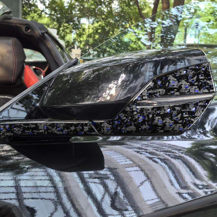 4pcs/Set Forged Gold Foil Carbon Fiber Car Rearview Mirror Decorative Sticker for Chevrolet Corve...