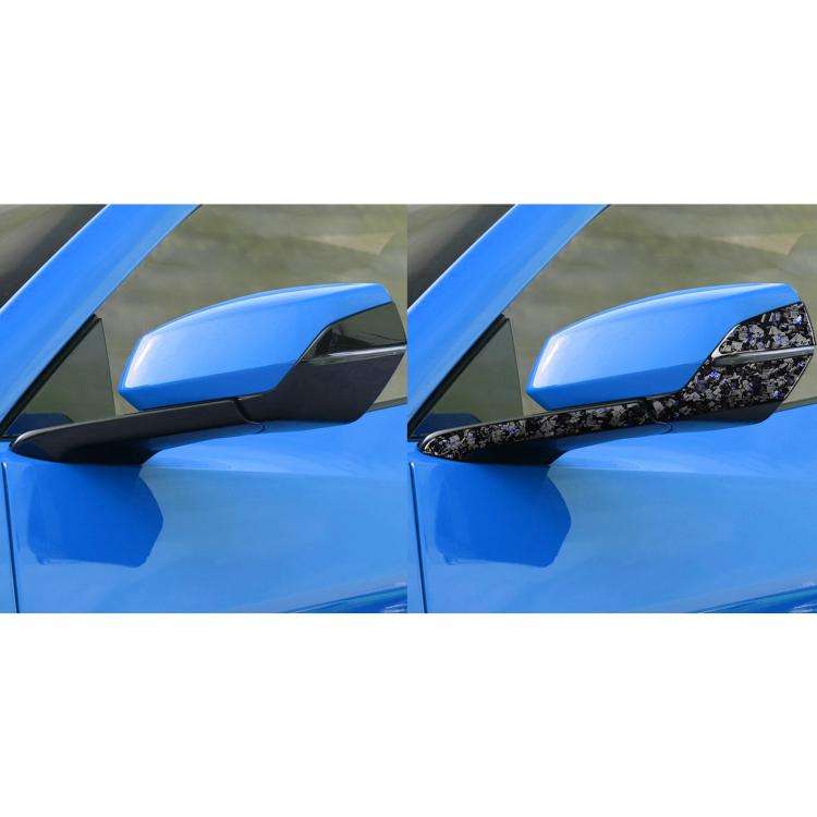 4pcs/Set Forged Gold Foil Carbon Fiber Car Rearview Mirror Decorative Sticker for Chevrolet Corve...