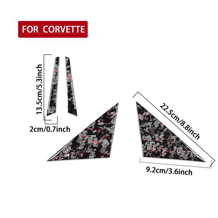 4pcs/Set Forged Gold Foil Carbon Fiber Car Outside A-pillar Decorative Sticker for Chevrolet Corv...