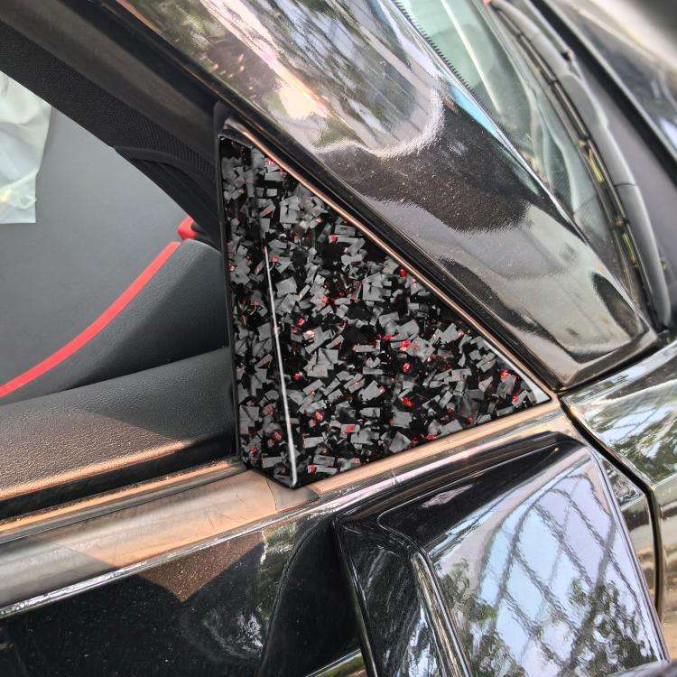 4pcs/Set Forged Gold Foil Carbon Fiber Car Outside A-pillar Decorative Sticker for Chevrolet Corv...