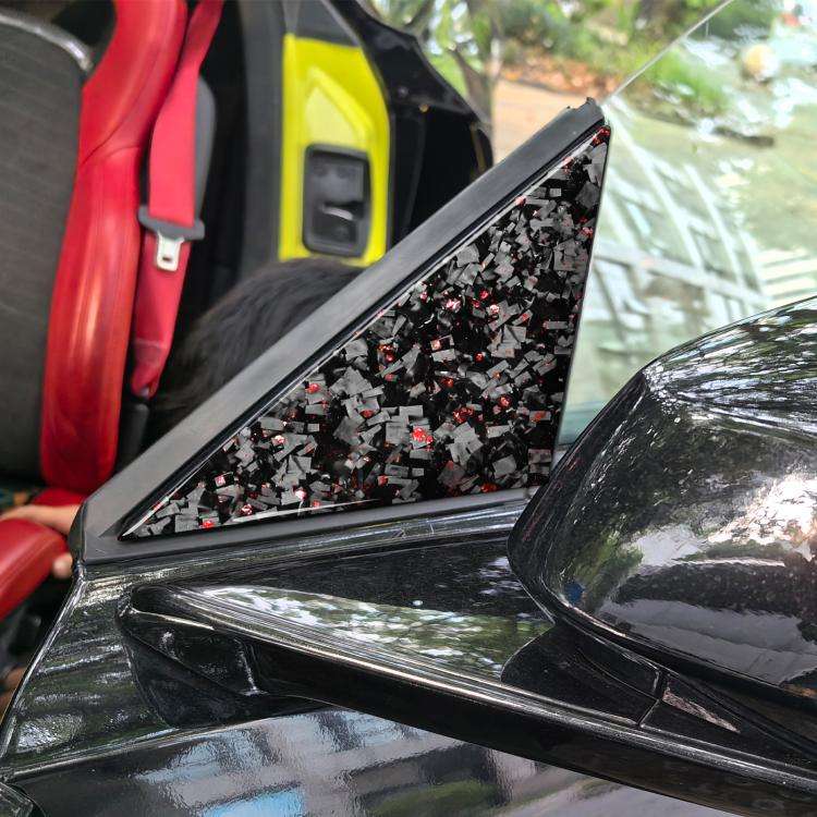 4pcs/Set Forged Gold Foil Carbon Fiber Car Outside A-pillar Decorative Sticker for Chevrolet Corv...