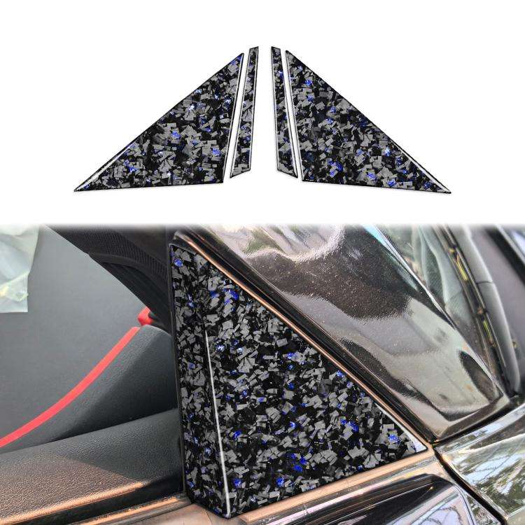 4pcs/Set Forged Gold Foil Carbon Fiber Car Outside A-pillar Decorative Sticker for Chevrolet Corv...