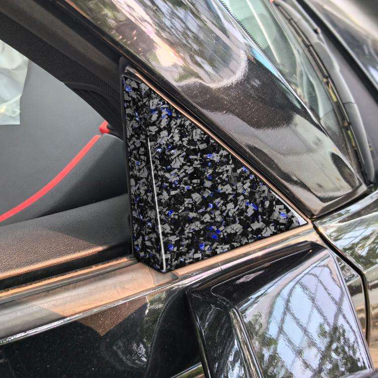 4pcs/Set Forged Gold Foil Carbon Fiber Car Outside A-pillar Decorative Sticker for Chevrolet Corv...