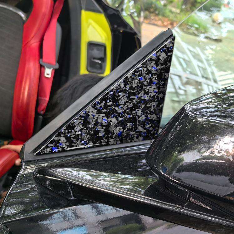 4pcs/Set Forged Gold Foil Carbon Fiber Car Outside A-pillar Decorative Sticker for Chevrolet Corv...