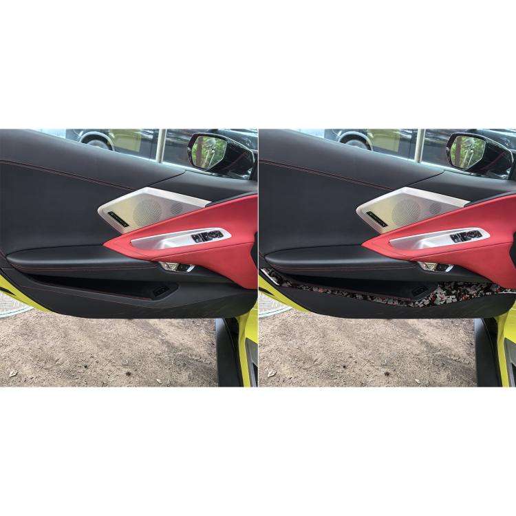 4pcs/Set Forged Gold Foil Carbon Fiber Car Door Storage Panel Decorative Sticker for Chevrolet Co...