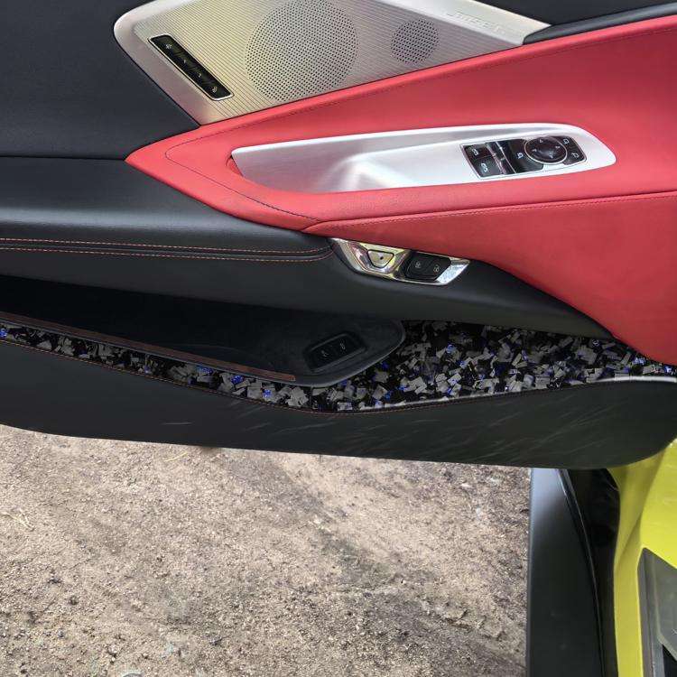 4pcs/Set Forged Gold Foil Carbon Fiber Car Door Storage Panel Decorative Sticker for Chevrolet Co...