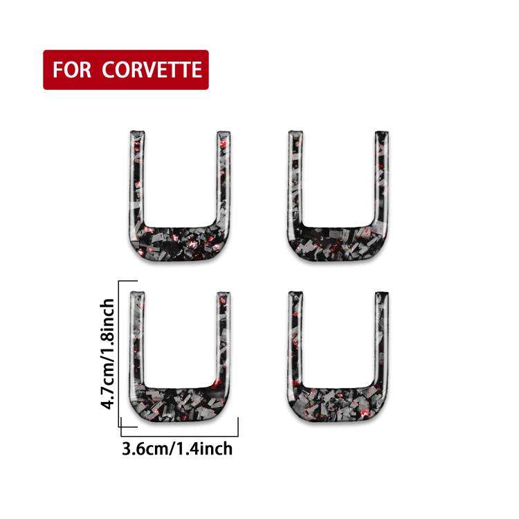 4pcs/Set Forged Gold Foil Carbon Fiber Car Sun Visor Decorative Sticker for Chevrolet Corvette C8...