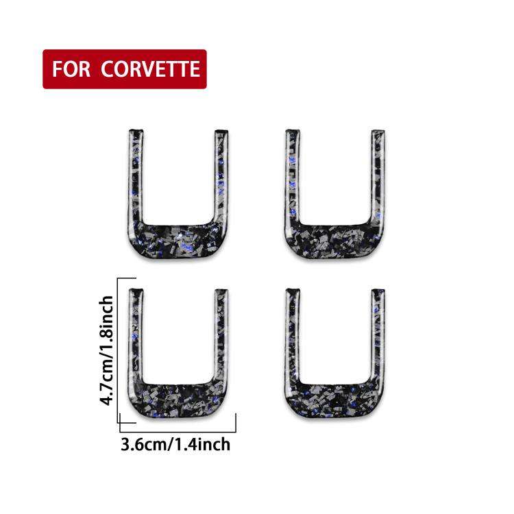 4pcs/Set Forged Gold Foil Carbon Fiber Car Sun Visor Decorative Sticker for Chevrolet Corvette C8...