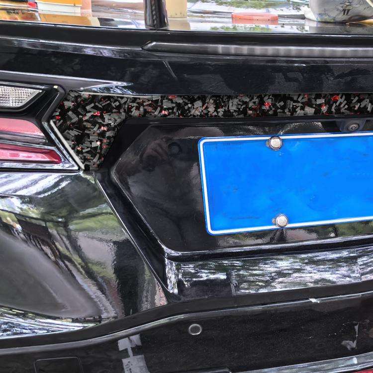 Forged Gold Foil Carbon Fiber Car Trunk Decorative Sticker for Chevrolet Corvette C8 2020-, Left ...