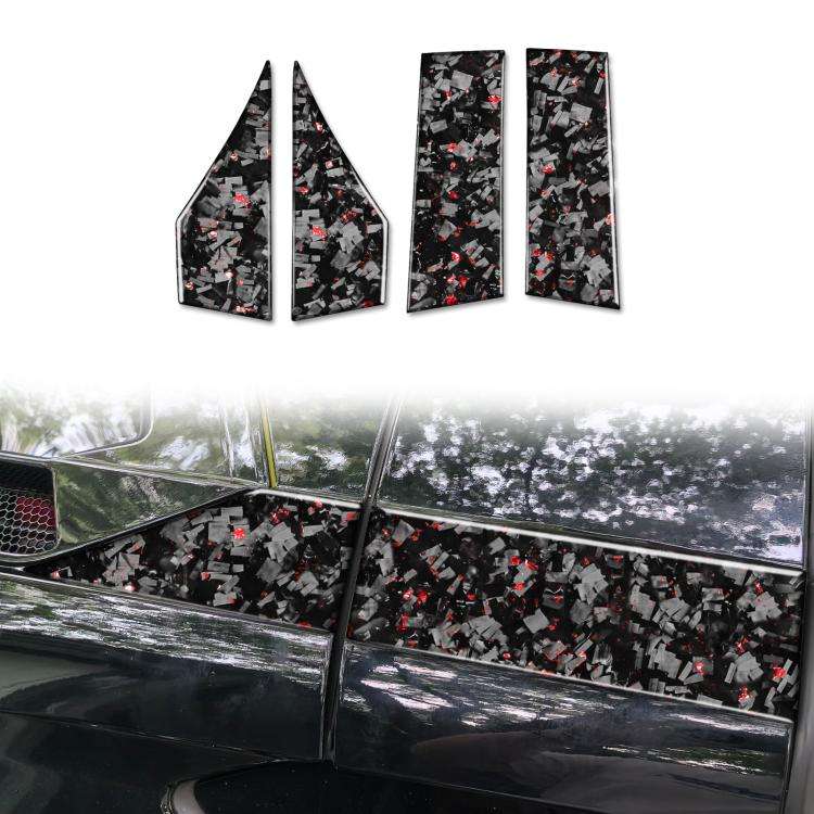 4pcs/Set Forged Gold Foil Carbon Fiber Car Roof Sides Decorative Sticker for Chevrolet Corvette C...