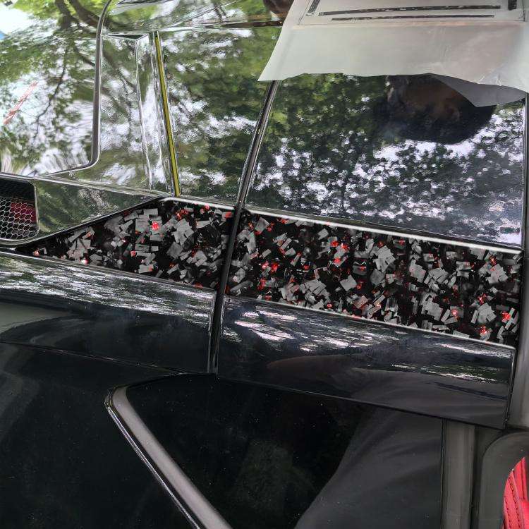 4pcs/Set Forged Gold Foil Carbon Fiber Car Roof Sides Decorative Sticker for Chevrolet Corvette C...