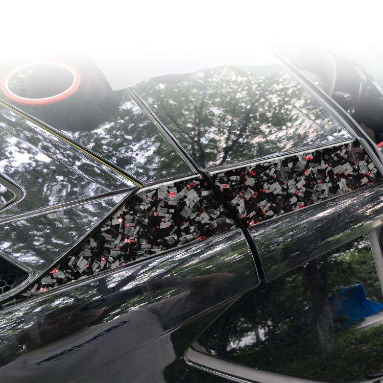4pcs/Set Forged Gold Foil Carbon Fiber Car Roof Sides Decorative Sticker for Chevrolet Corvette C...