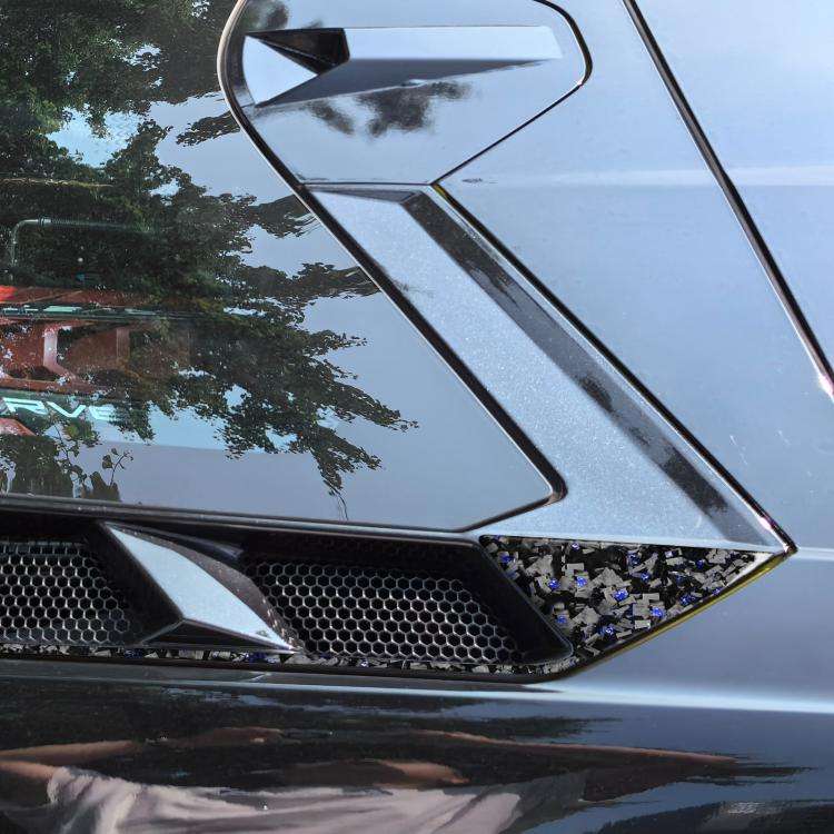 4pcs/Set Forged Gold Foil Carbon Fiber Car Roof Engine Vents Decorative Sticker for Chevrolet Cor...