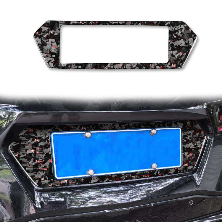 Forged Gold Foil Carbon Fiber Car Rear License Plate Frame Decorative Sticker for Chevrolet Corve...