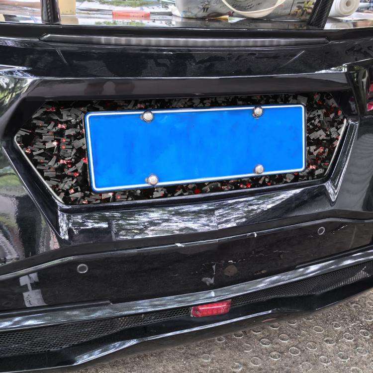 Forged Gold Foil Carbon Fiber Car Rear License Plate Frame Decorative Sticker for Chevrolet Corve...