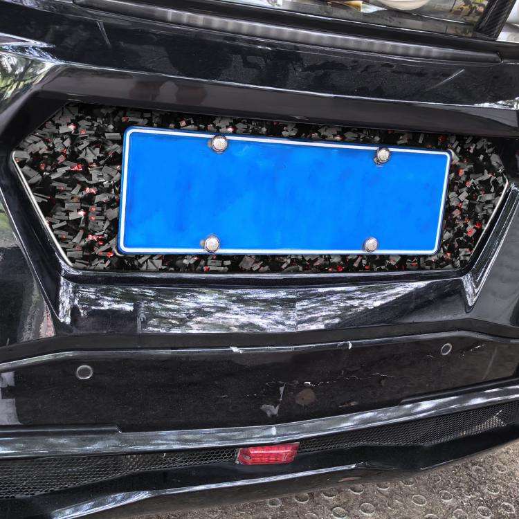 Forged Gold Foil Carbon Fiber Car Rear License Plate Frame Decorative Sticker for Chevrolet Corve...