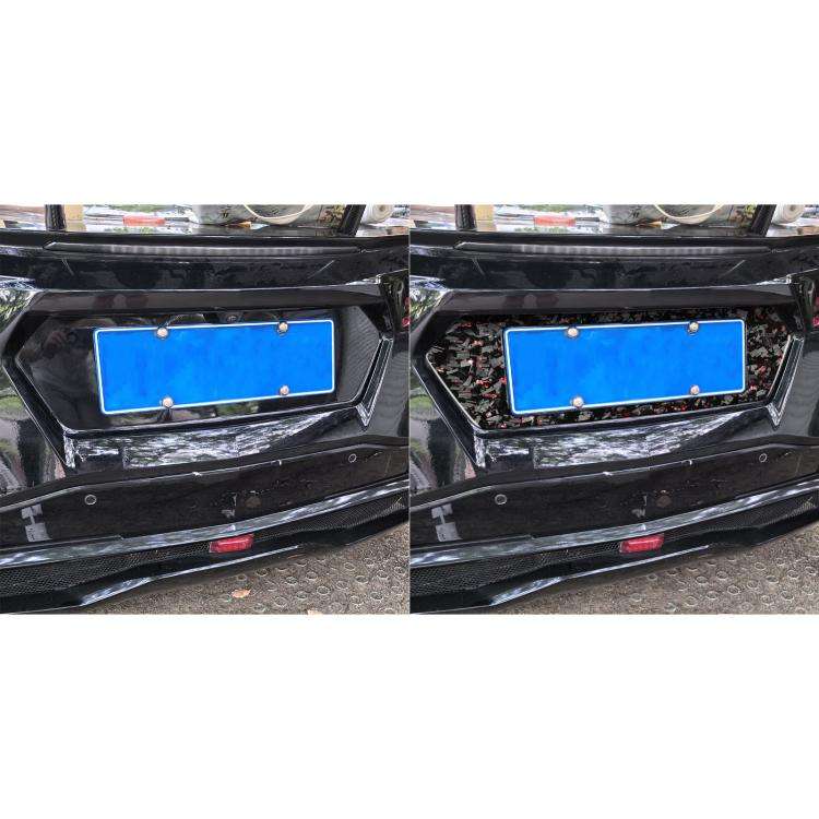 Forged Gold Foil Carbon Fiber Car Rear License Plate Frame Decorative Sticker for Chevrolet Corve...