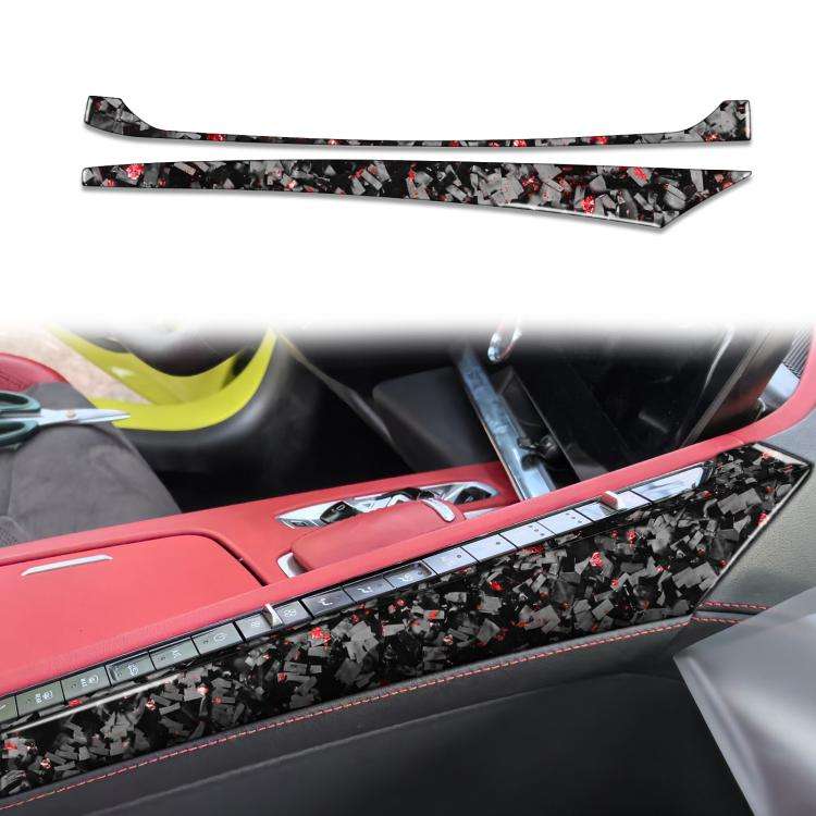 2pcs/Set Forged Gold Foil Carbon Fiber Car Center Console Side Decorative Sticker for Chevrolet C...