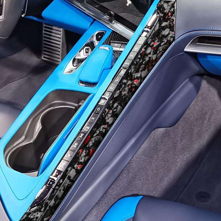2pcs/Set Forged Gold Foil Carbon Fiber Car Center Console Side Decorative Sticker for Chevrolet C...