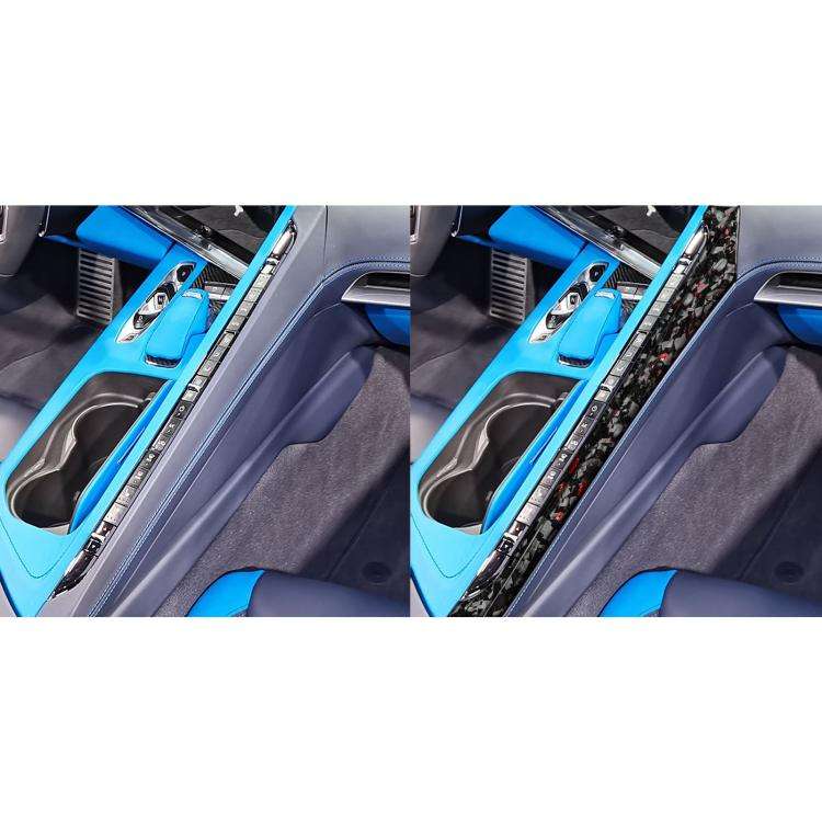 2pcs/Set Forged Gold Foil Carbon Fiber Car Center Console Side Decorative Sticker for Chevrolet C...