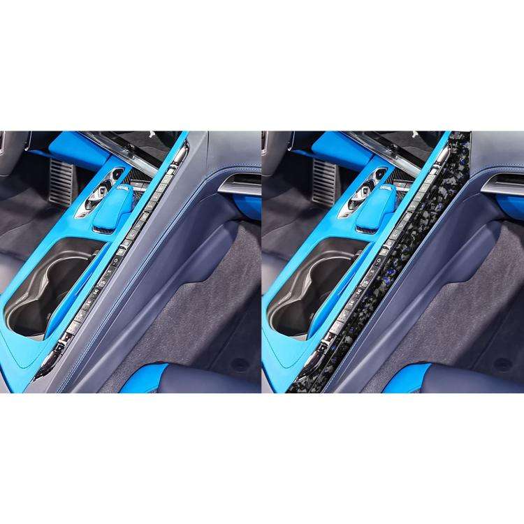 2pcs/Set Forged Gold Foil Carbon Fiber Car Center Console Side Decorative Sticker for Chevrolet C...