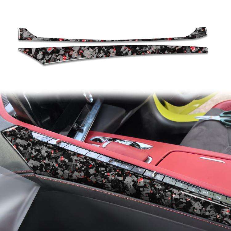 2pcs/Set Forged Gold Foil Carbon Fiber Car Center Console Side Decorative Sticker for Chevrolet C...