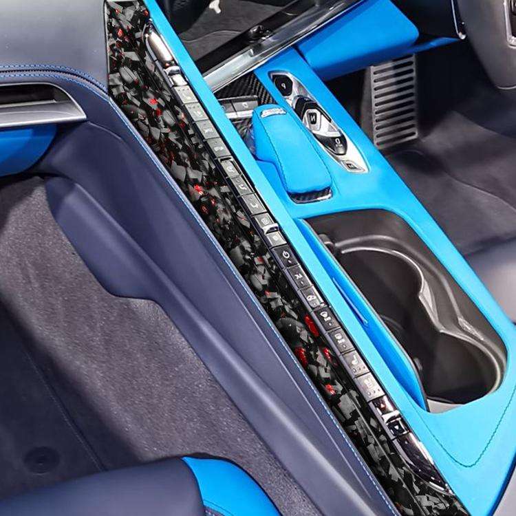 2pcs/Set Forged Gold Foil Carbon Fiber Car Center Console Side Decorative Sticker for Chevrolet C...