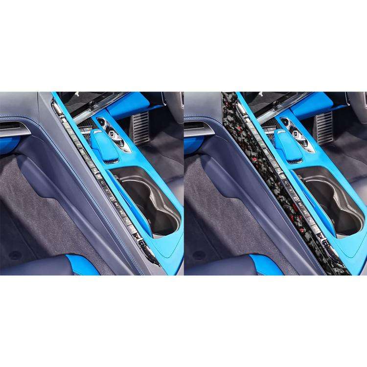 2pcs/Set Forged Gold Foil Carbon Fiber Car Center Console Side Decorative Sticker for Chevrolet C...