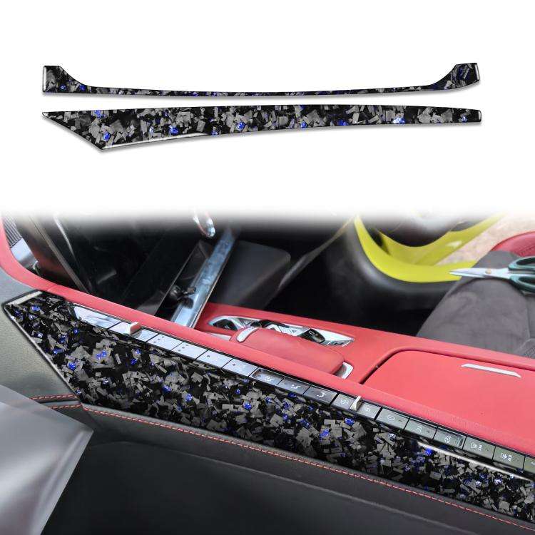2pcs/Set Forged Gold Foil Carbon Fiber Car Center Console Side Decorative Sticker for Chevrolet C...