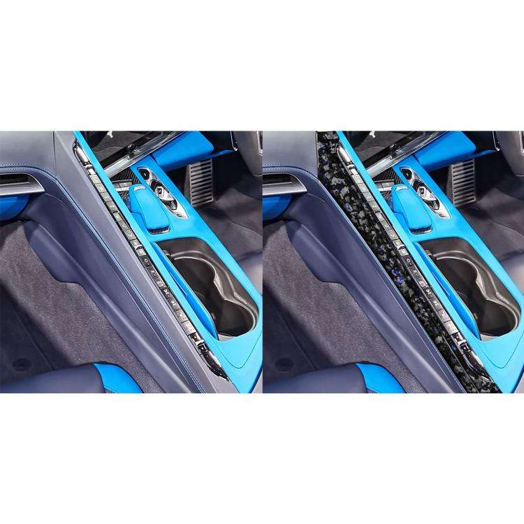 2pcs/Set Forged Gold Foil Carbon Fiber Car Center Console Side Decorative Sticker for Chevrolet C...