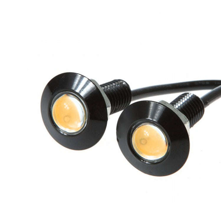 10 PCS 23mm 1.5W DC9-80V Motorcycle Eagle Eye Light Single Lens(Yellow Light)